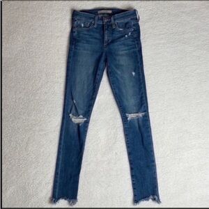 Joe’s Jeans skinny Ankle Denim Raw Hem Distressed Ripped Size 24 In Style